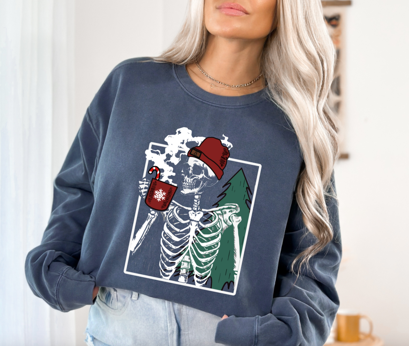 Christmas Skelly Coffee Crewneck