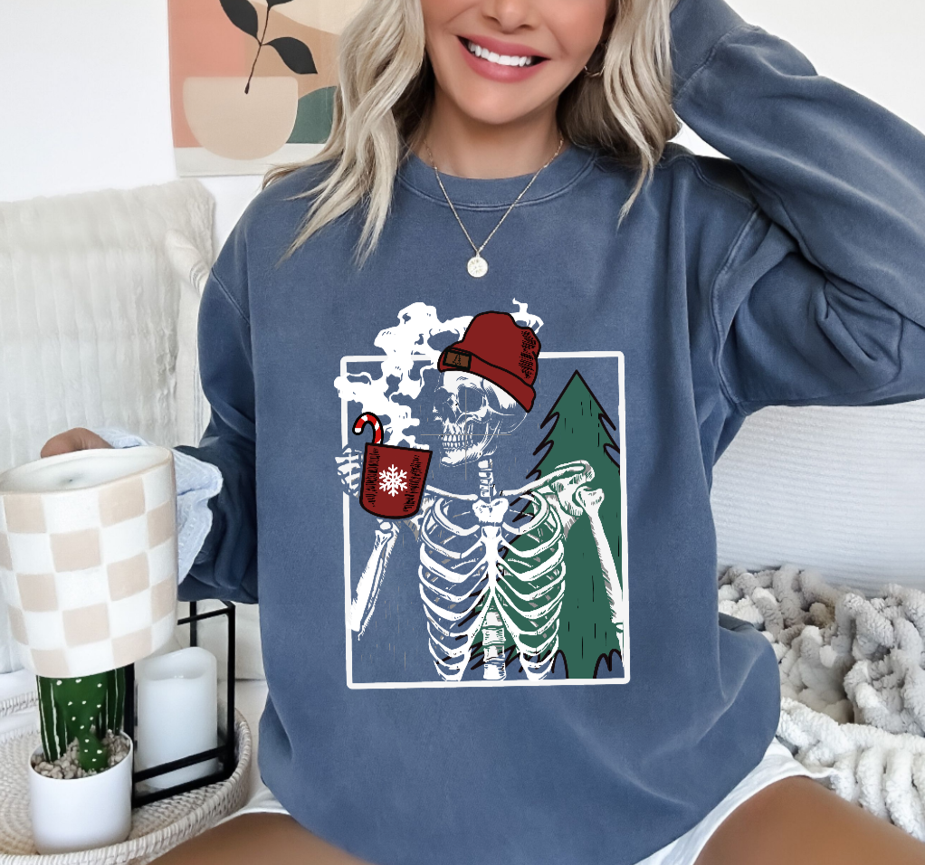 Christmas Skelly Coffee Long Sleeve