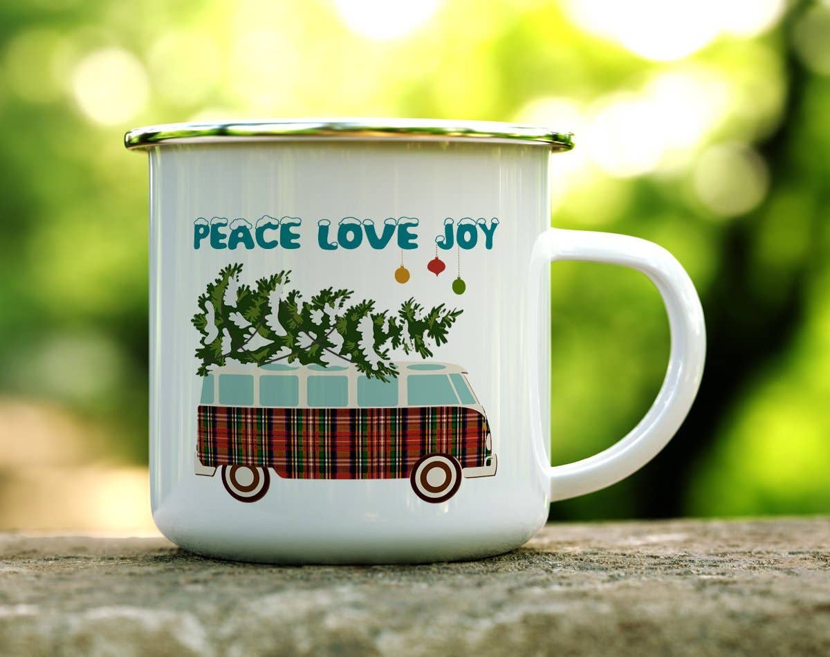 16oz Peace Love Joy Camping Mug