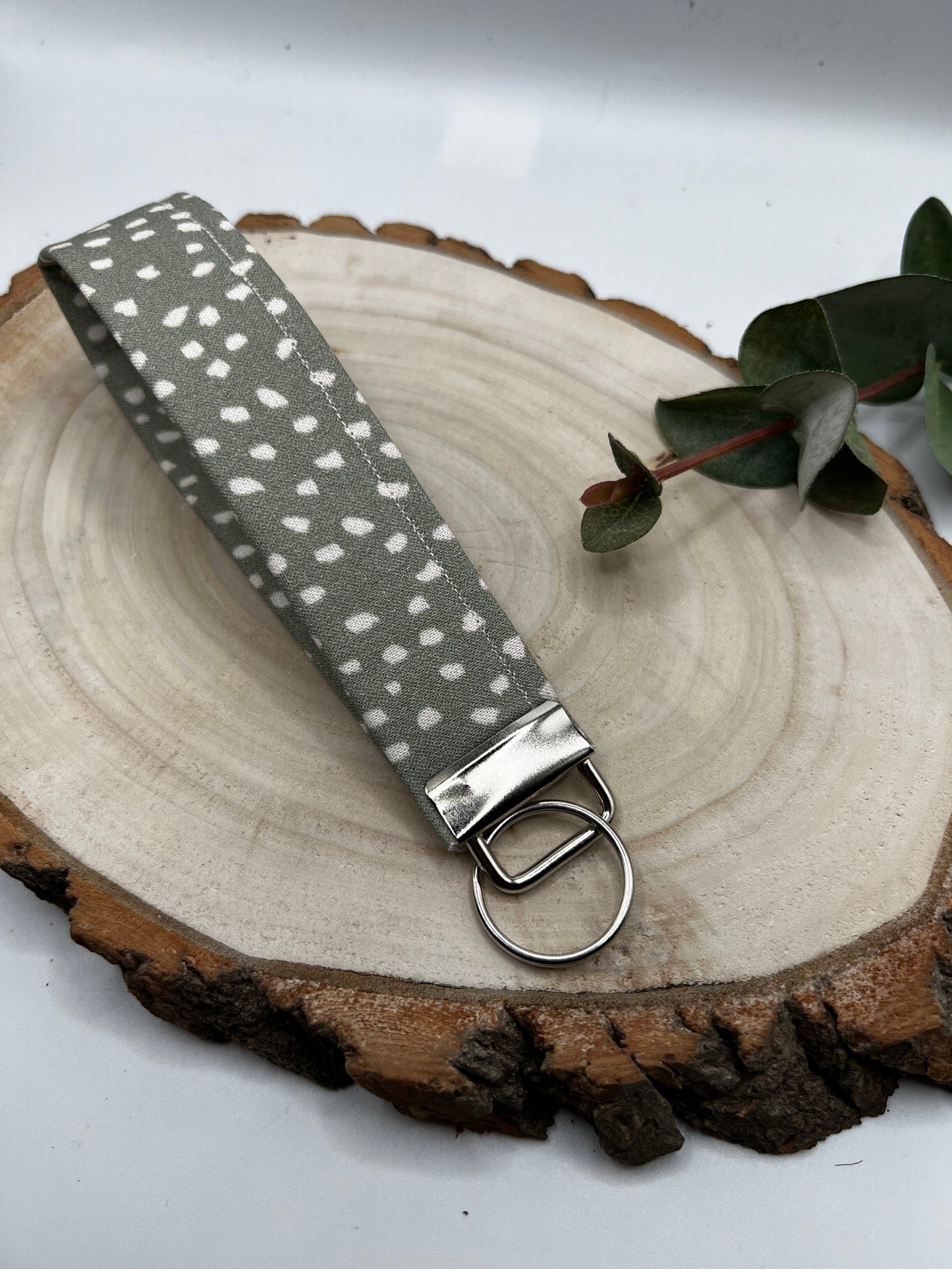 Green Speckled Keychain Wristlet