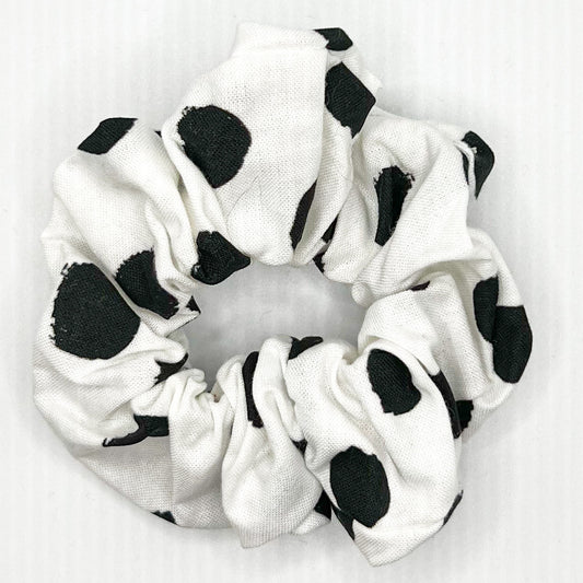 Black & White Polka Dot Scrunchie