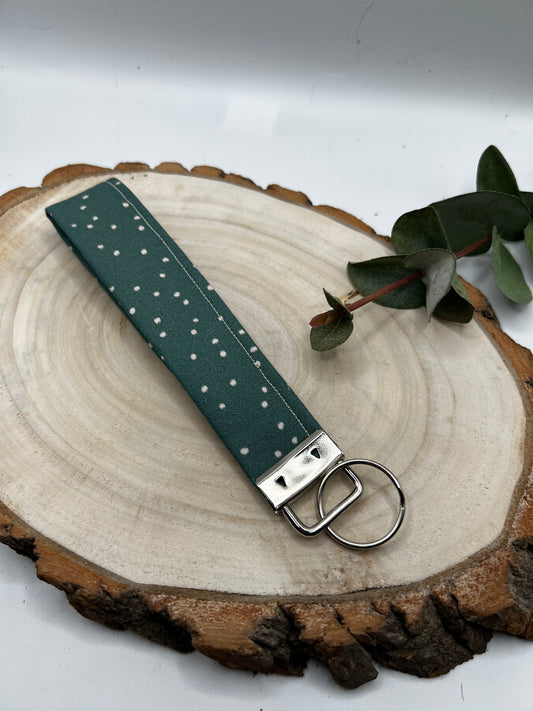 Green Snow Speckled Keychain Wristlet
