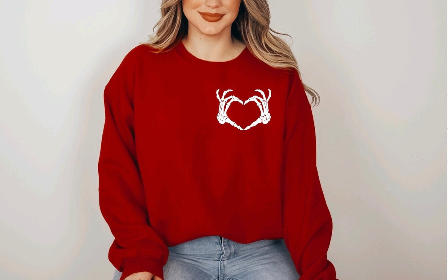 Skelly Heart Hands Crewneck