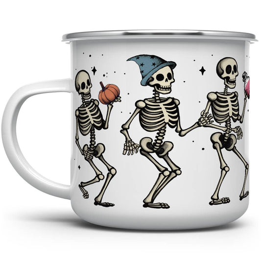 12oz Skeleton Halloween Camping Mug