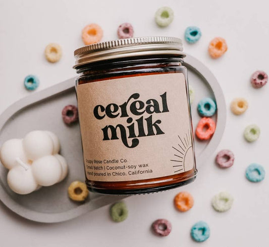 Cereal Milk 8 oz coconut wax amber jar candle