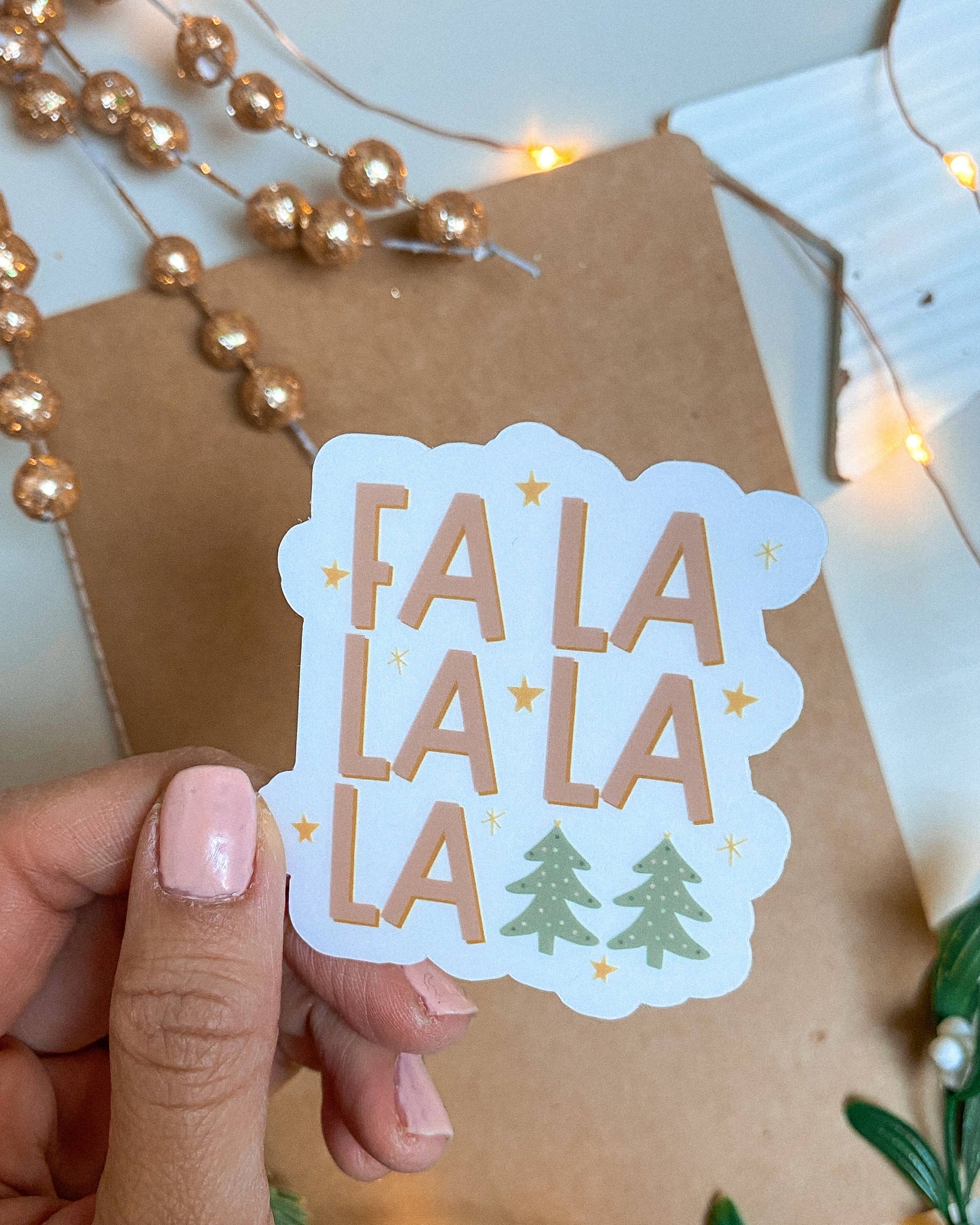 Fa La La Holiday Clear Sticker